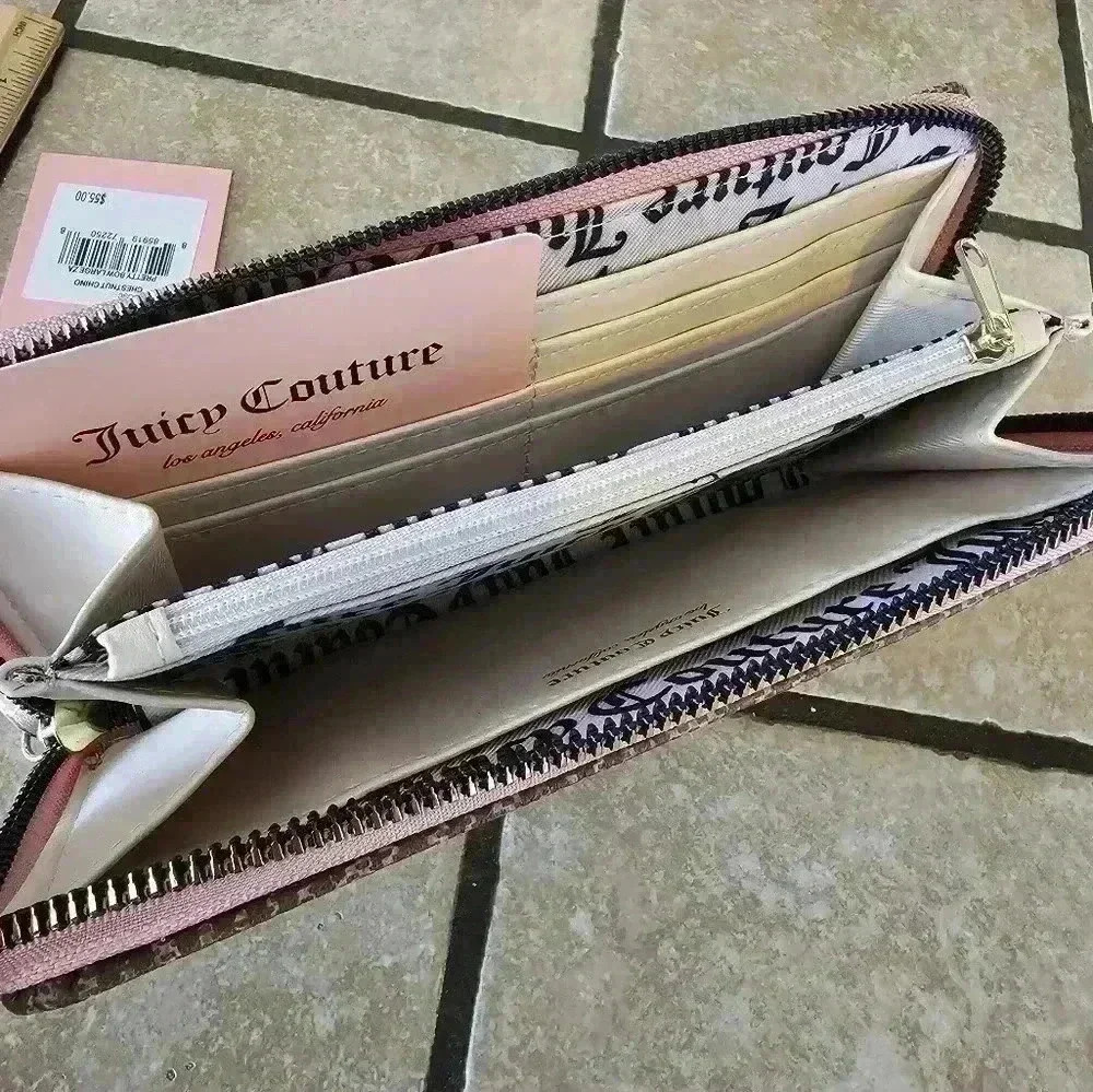 Juicy Couture Pretty Bow Large Zipper Around Wallet - Picture 4 of 5